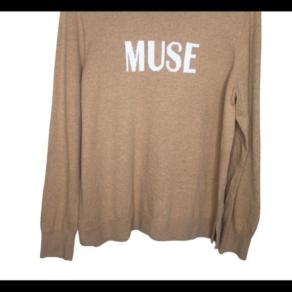 COURT & ROWE Muse Cotton Blend Crewneck Sweater With Long Sleeves Camel Brown L - Picture 6 of 8